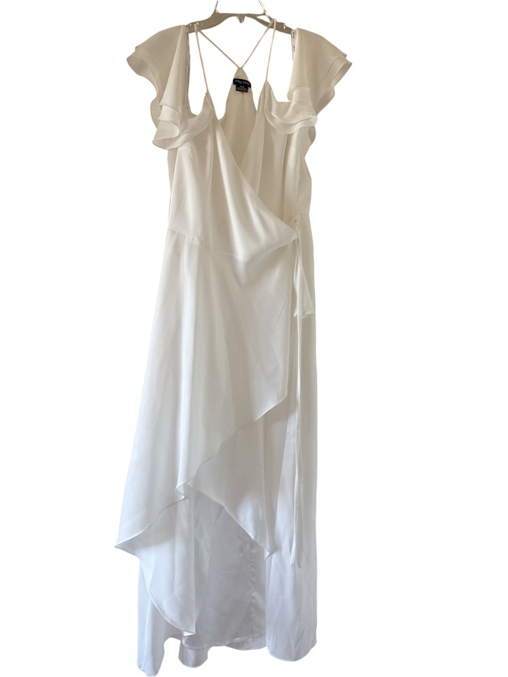 City Chic Ivory Wrap Maxi Dress, size 18
